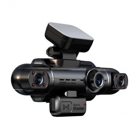 Radar-Monitoring 4-Channel Dash Cam with 4K, Rear Cam &amp; Hardwired