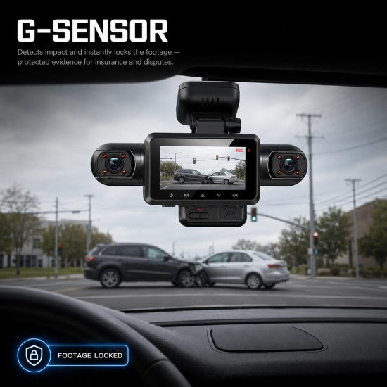 Radar-Monitoring 4-Channel Dash Cam with 4K, Rear Cam &amp; Hardwired