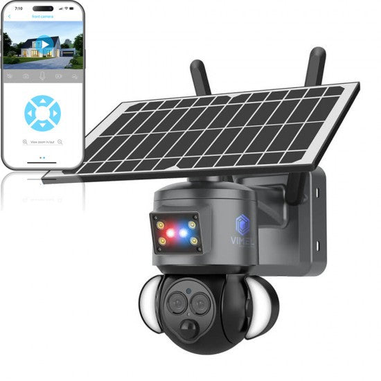 4G Alarm Solar Dual Security Camera 12X Zoom