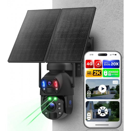 4G Security Camera 2K 20X Zoom 