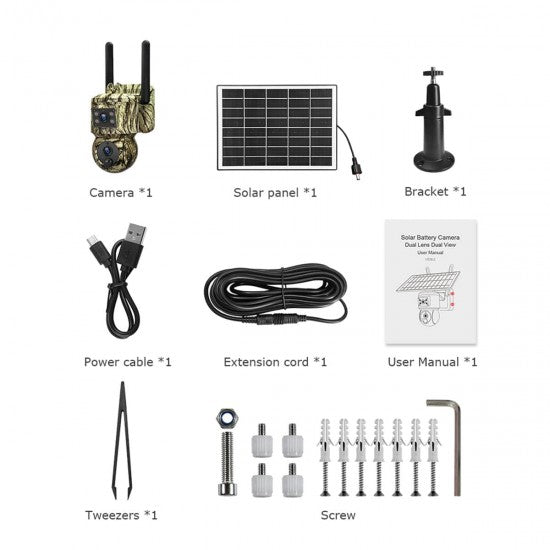 4G Solar Security Camera – 2K Dual-Lens PTZ, GPS Tracking &amp; Wildlife Monitoring