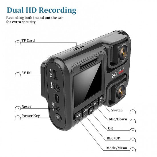 Dual Dash Camera Car with GPS WIFI Taxi Uber Buy New Zealand