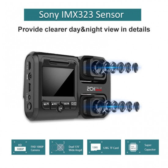 Dual Dash Camera Car with GPS WIFI Taxi Uber Buy New Zealand
