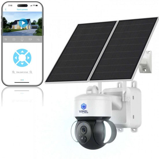 WIFI Dual Solar Security Camera 24/7 Continuous Recording 2K