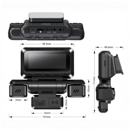 Cabin 4-Channel Dash Cam with Rear Camera &amp; Built-In Radar Parking