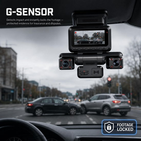 Cabin Triple-Channel Dash Cam with 4K &amp; Built-In Radar Parking