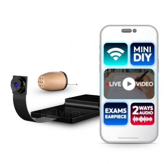 Mini WiFi Spy Camera for Exams – Hidden Device with Bluetooth Earpiece
