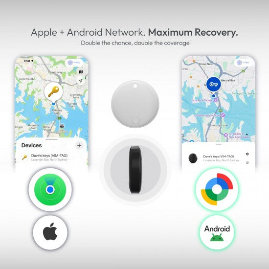GPS Tracker Tag 2 Pack with Waterproof Case – Apple &amp; Google Find My