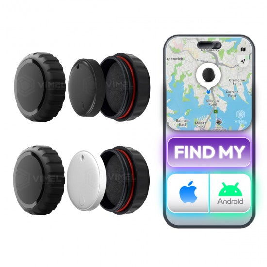 GPS Tracker Tag 2 Pack with Waterproof Case – Apple &amp; Google Find My