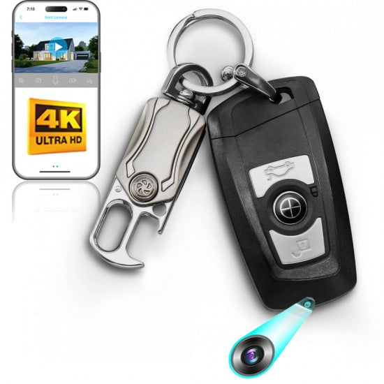 Mini Hidden Camera Car Key WIFI 4K