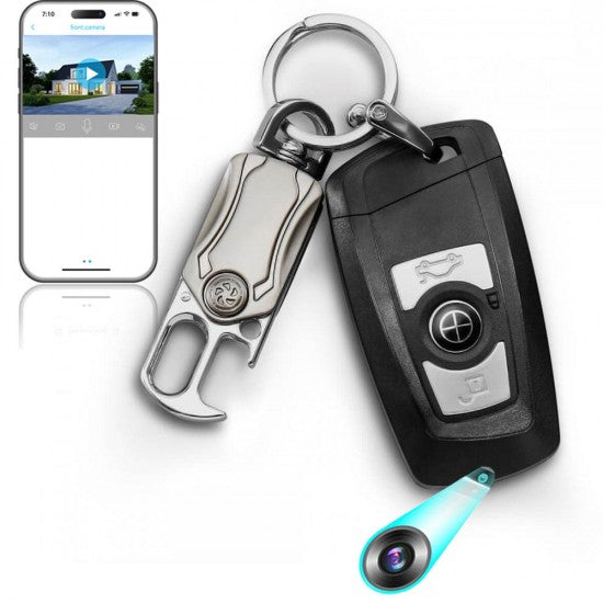 Mini Hidden Camera Car Key WIFI 4K