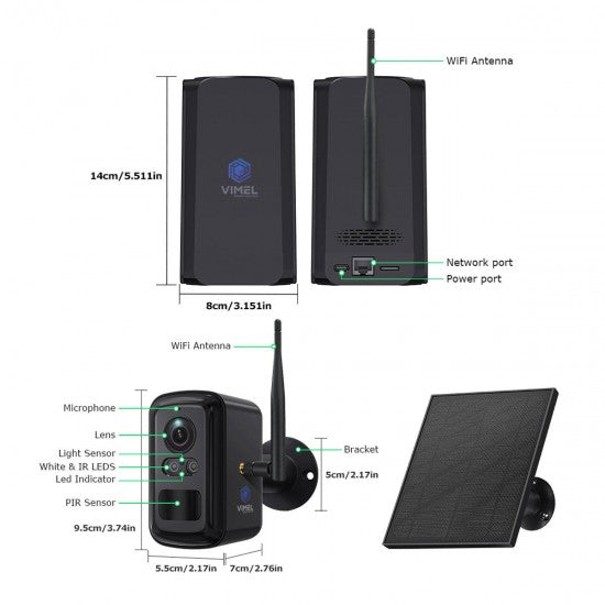 Long Range Solar Security System - 500m WiFi Hub, 4 Cameras 2K