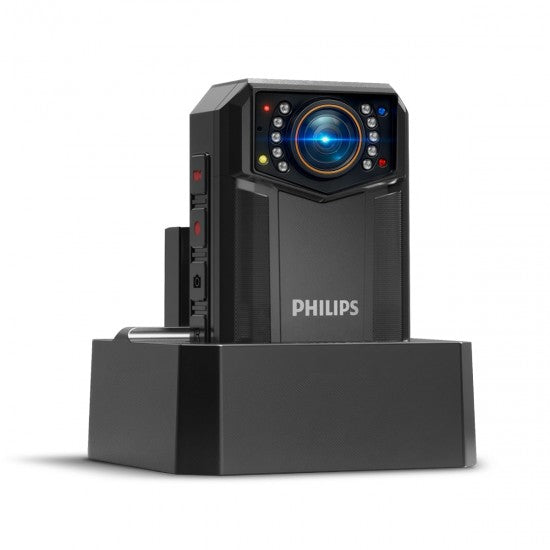Philips Dual-Battery Police Body Camera 4K - WiFi, Night Vision
