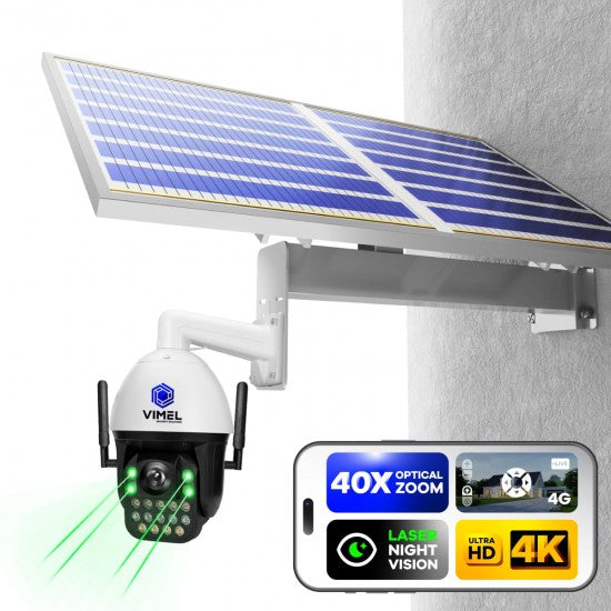 4G ULTRA HD 4K Solar Security Camera 40X 120Watt 120A