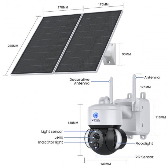 24/7 Continuous Recording Dual 4G Solar Security Camera 2K