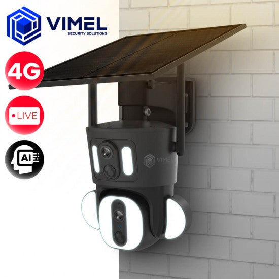 4G Security Camera Solar Dual AI Human Detection 360