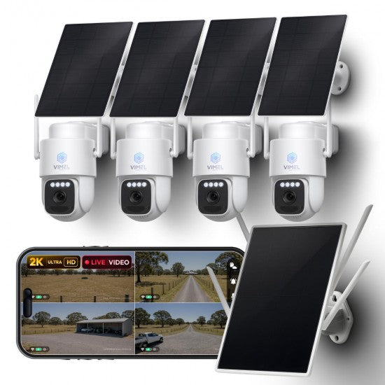 Solar 4G Security Camera System - 2K PTZ, NVR Hub