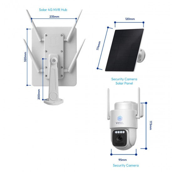 Solar 4G Security Camera System - 2K PTZ, NVR Hub