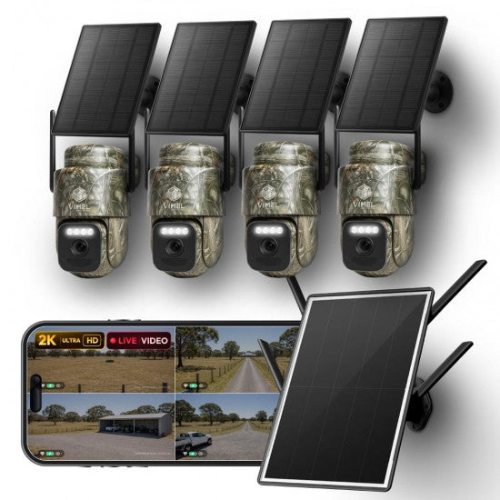 Solar 4G Trail Camera System - 4 Cameras, 2K Four-Channel