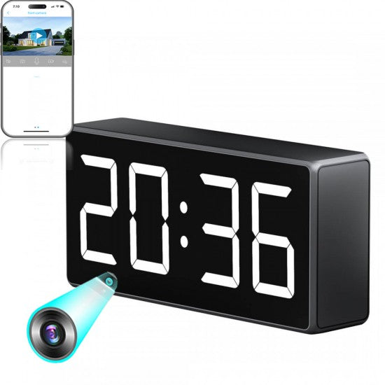 WIFI Spy Camera Alarm Clock 4K