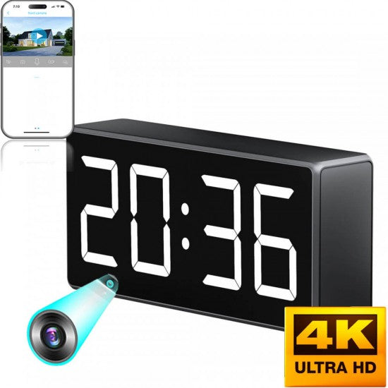 WIFI Spy Camera Alarm Clock 4K
