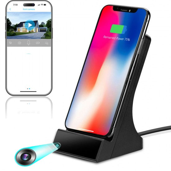 Phone Charger Docking Station with Wi-Fi Hidden Camera