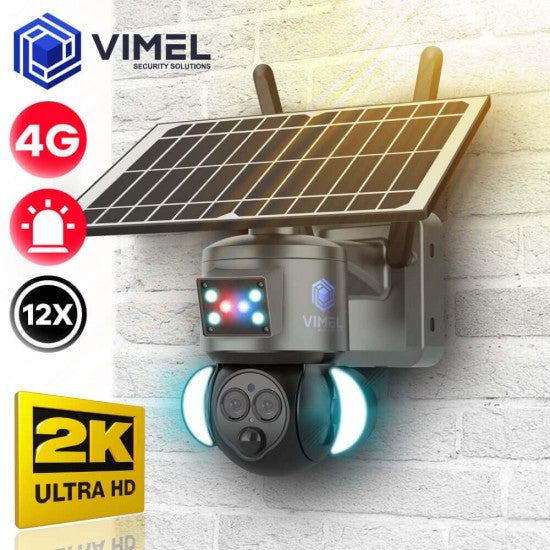 4G Alarm Solar Dual Security Camera 12X Zoom
