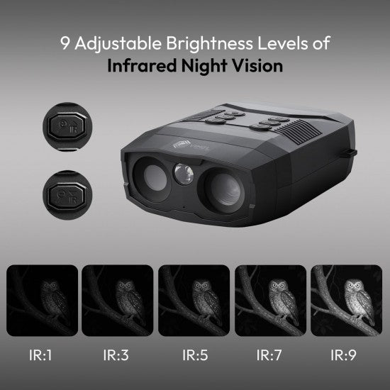4K Night Vision Binoculars with 600M IR Range and 10X Zoom
