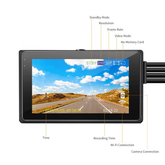 Dual Motorbike Camera WIFI Super Capacitor