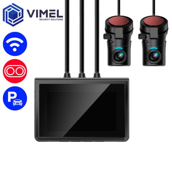 Dual Dash WIFI Camera OBD2 Super Capacitor with Parking Mode