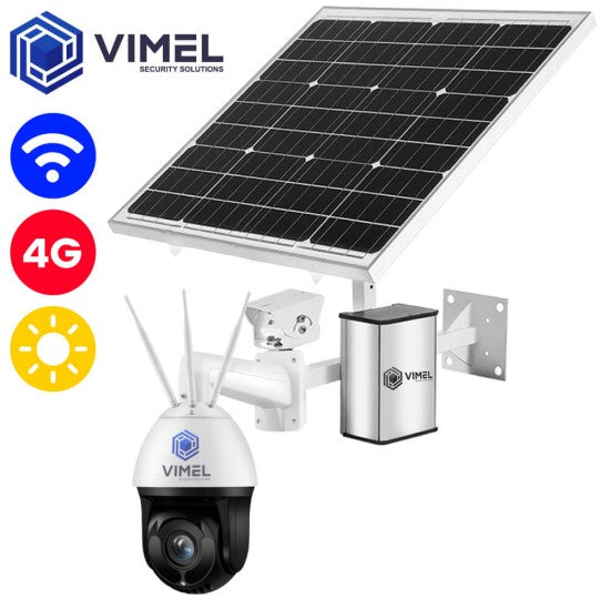 4G SIM card Camera 2K QHD Auto Tracking 100Watt Solar Panel Battery Operated