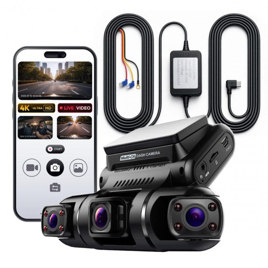 24/7 Triple Channel Dash Camera WIFI