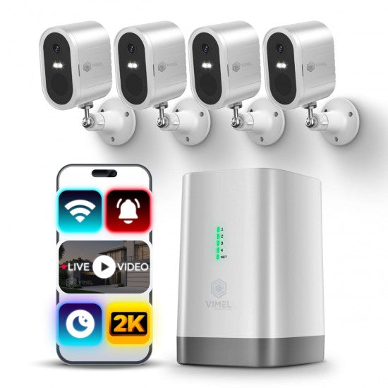 Dual-Band Wireless Security System - 2K, 4 Channel Hub